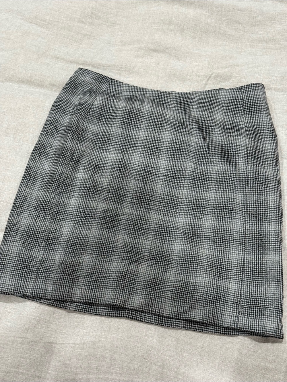 Banana Republic Womens Sz 2 Grey Black Houndstooth Lined Academia Mini Skirt